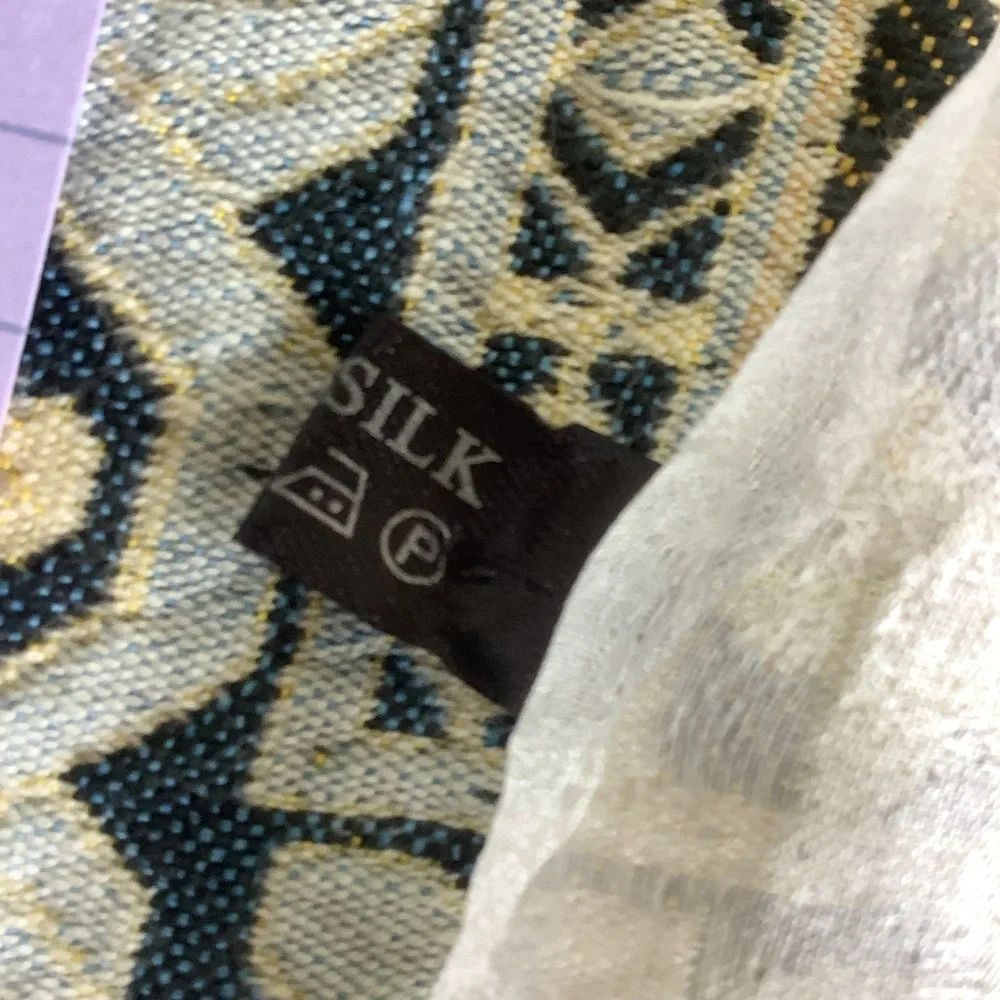 Sheer Silk Striped Rectangular Scarf